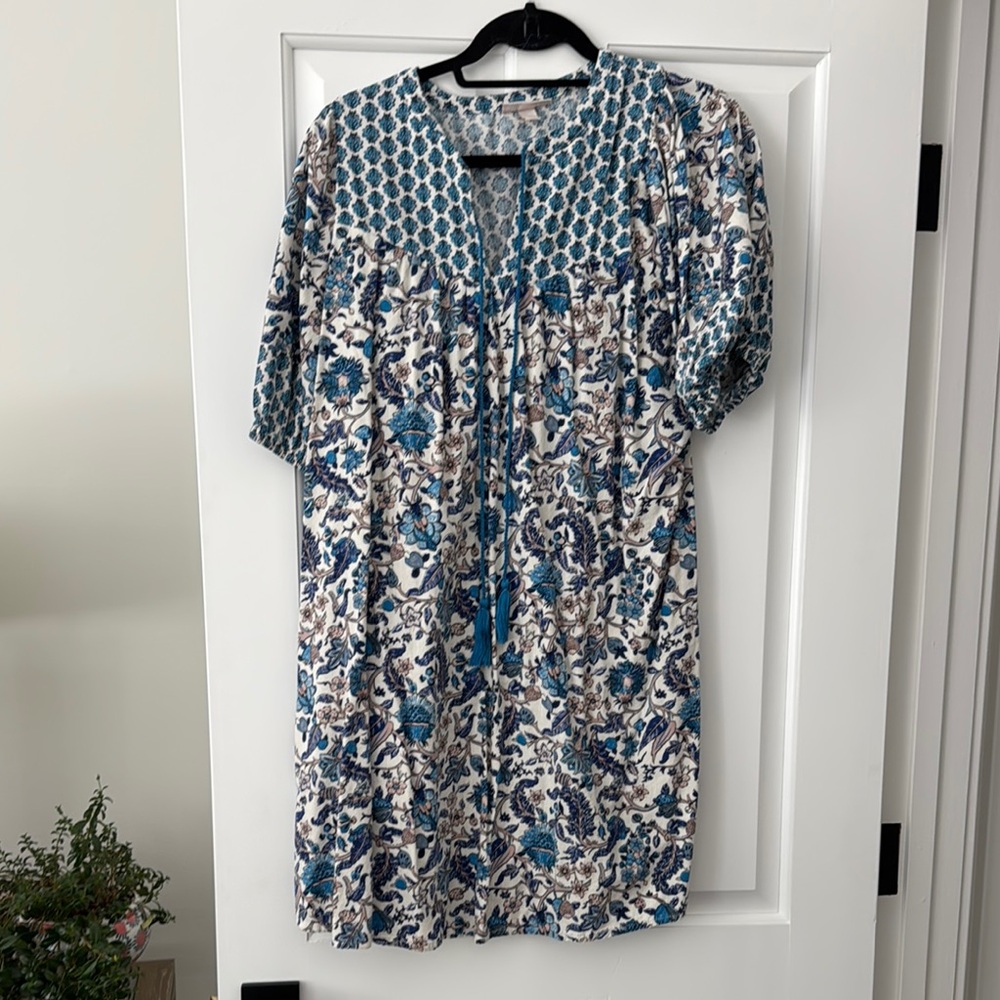 Knox Rose Blue and White Patterned Dress